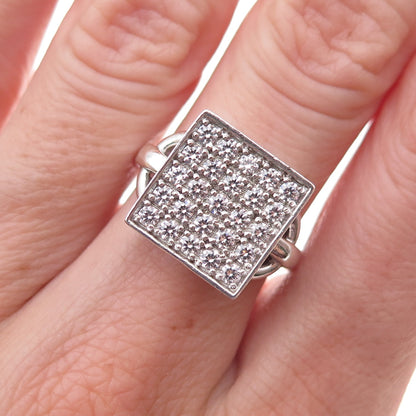 Michael Valitutti Gems En Vogue 925 Sterling Silver Round-Cut C Z Ring Size 7