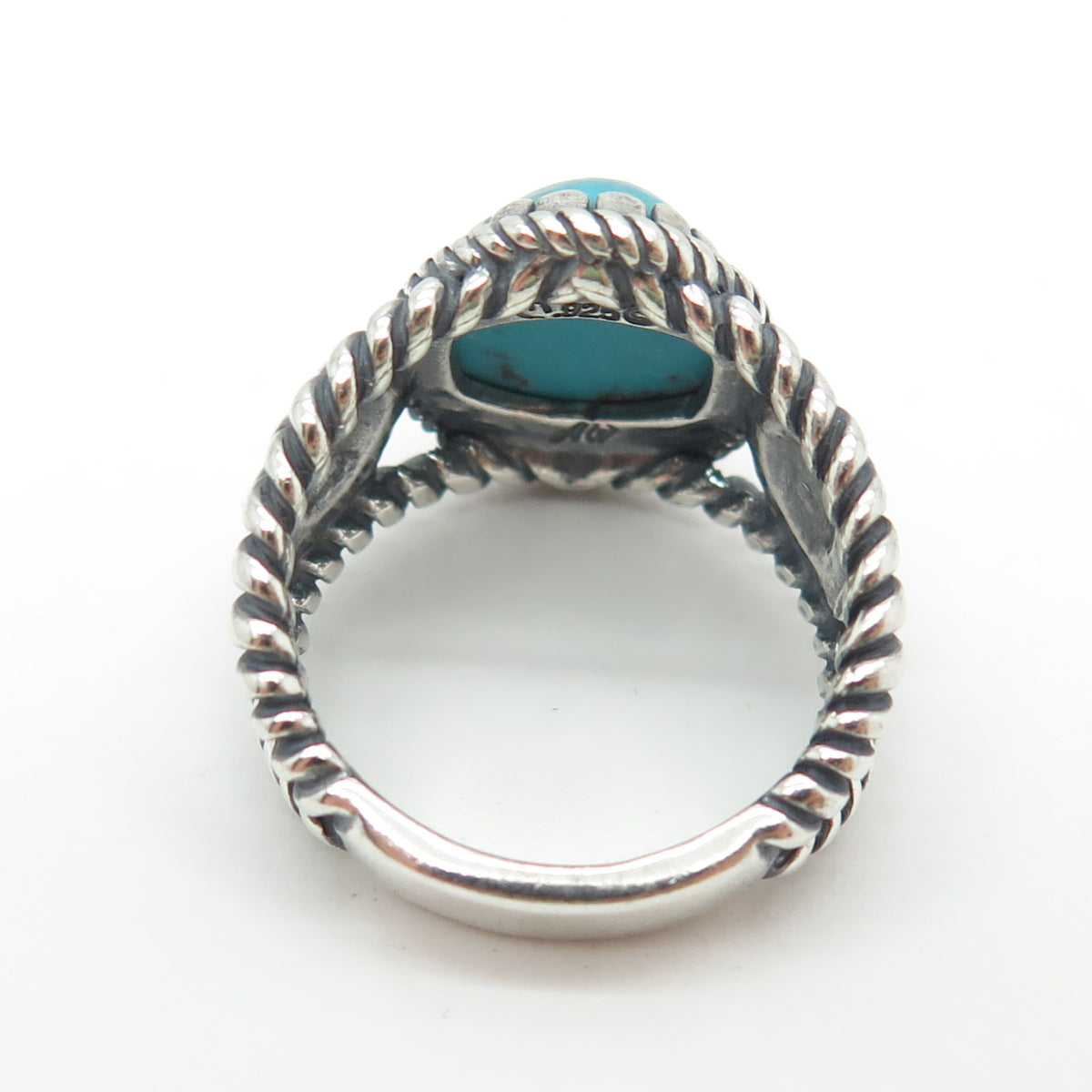 CAROLYN POLLACK & AMERICAN WEST Sterling Silver Vintage Turquoise Ring Size 7.25