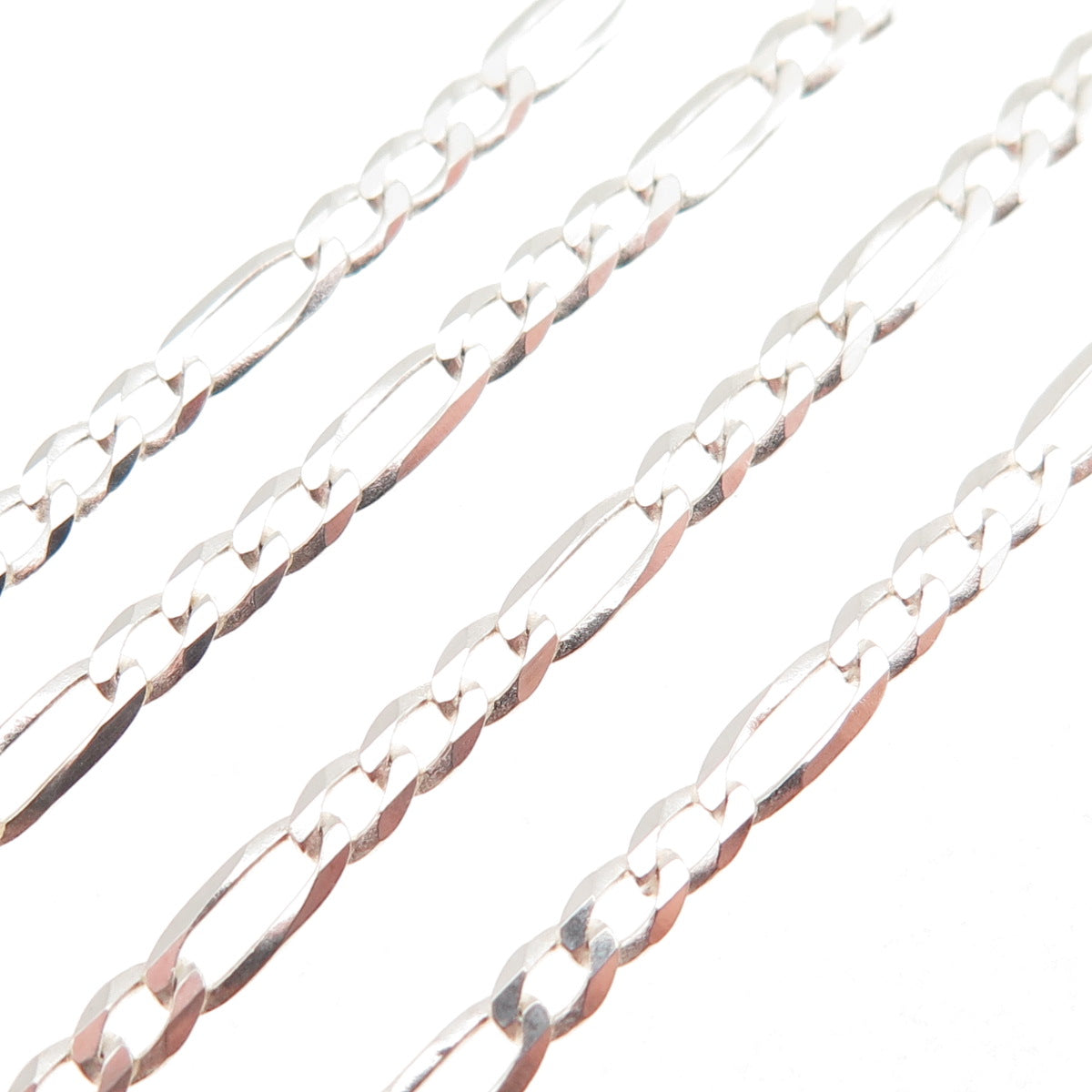 P. Lux 925 Sterling Silver Italy Figaro Chain Necklace 22"