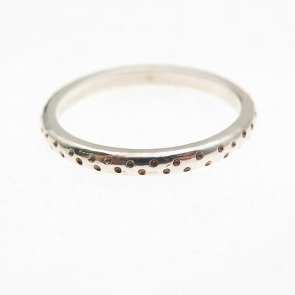 925 Sterling Silver Vintage Dotted Oxidized Band Ring Size 7