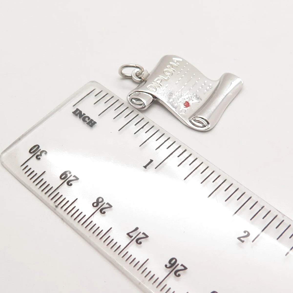 925 Sterling Silver Vintage Enamel "Diploma" Pendant