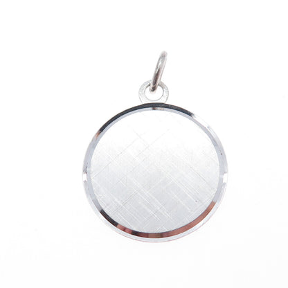 LAMODE 925 Sterling Silver Vintage Round Tag Charm Pendant