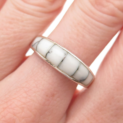 925 Sterling Silver Vintage Real Buffalo Turquoise Ring Size 8.75