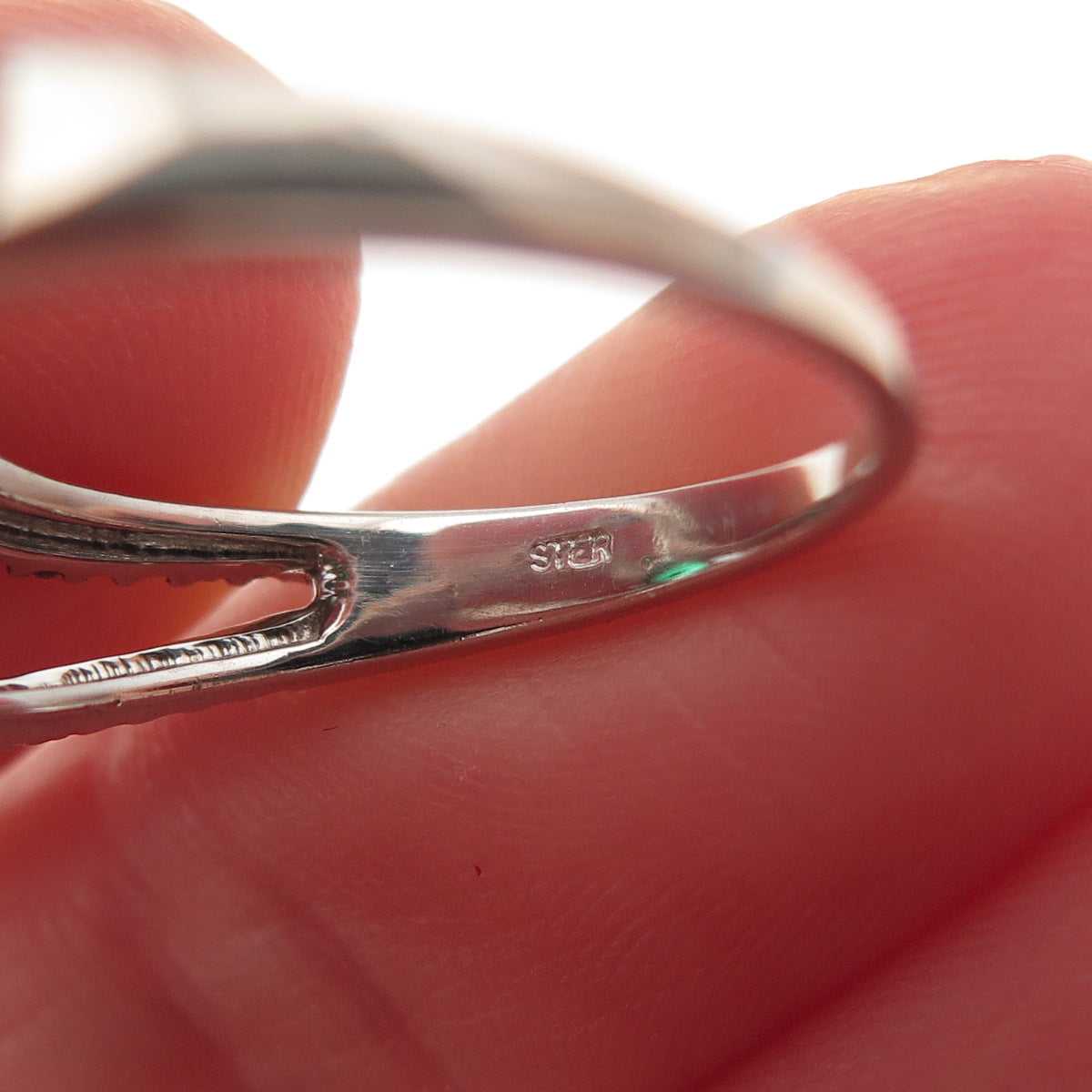 925 Sterling Silver Real Diamond & Chrome Diopside Bypass Ring Size 7.5