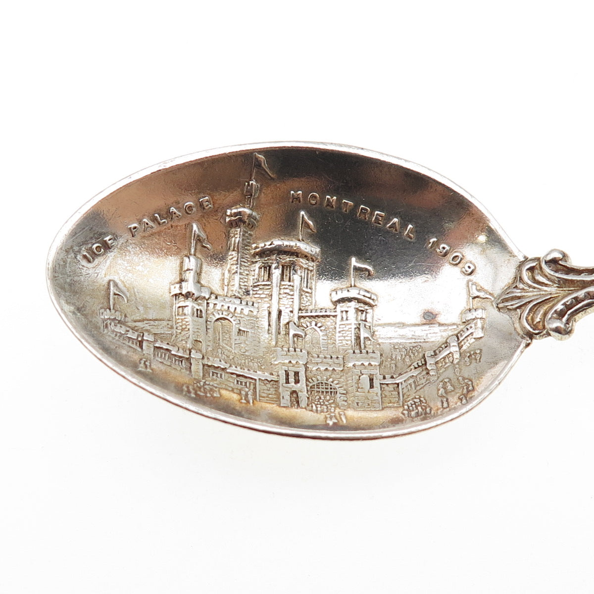 925 Sterling Silver Antique 1901 RH Enamel Montreal Coffee Spoon