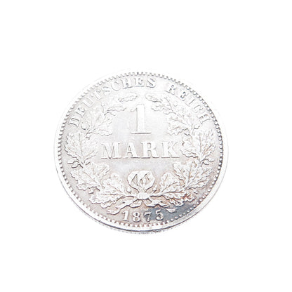 900 Silver Antique 1875 Germany Emperor Wilhelm I 1 Mark Duetsches Reich Coin