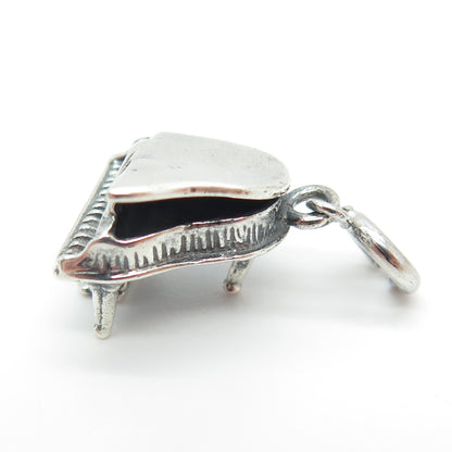 JEWELART Sterling Silver Antique Art Deco Royal Piano Spring Ring Mini Pendant