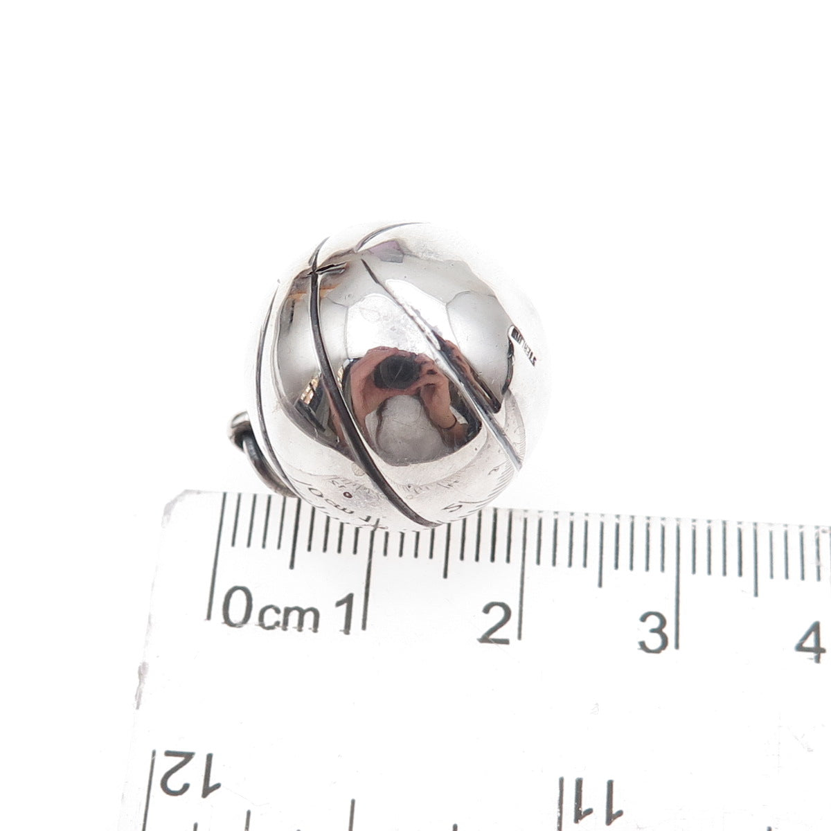 925 Sterling Silver Antique Art Deco 1926 Basketball Ball 3D Charm Pendant