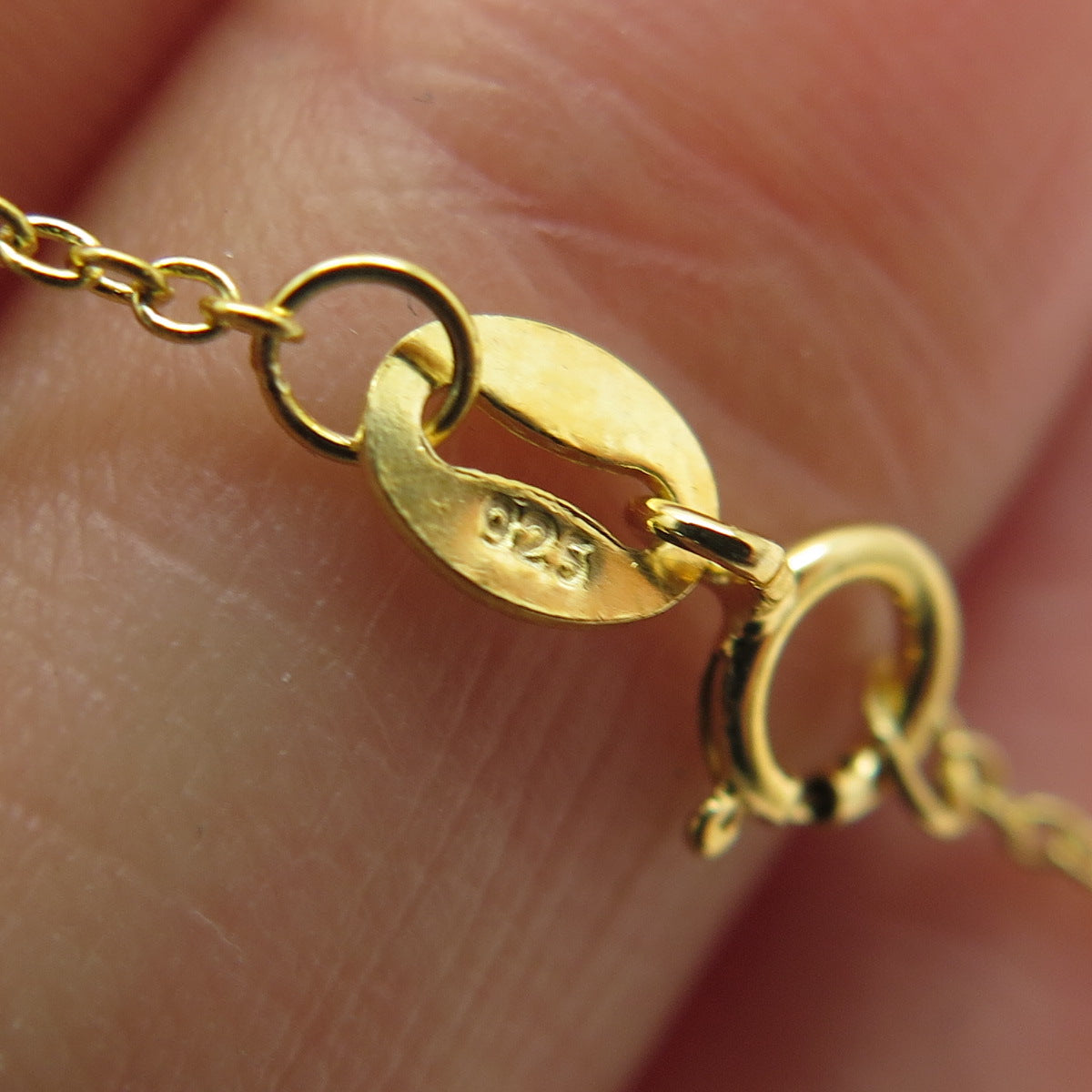 925 Sterling Silver Gold Plated "Hannah" Name Cable Chain Necklace 16"