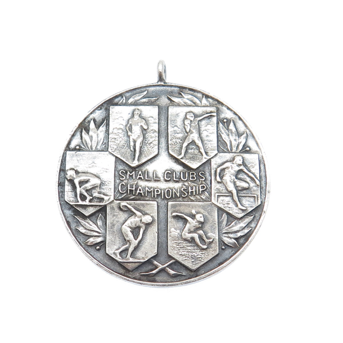 925 Sterling Silver Antique Small Clubs Championship 1 Mile Run Medal Pendant