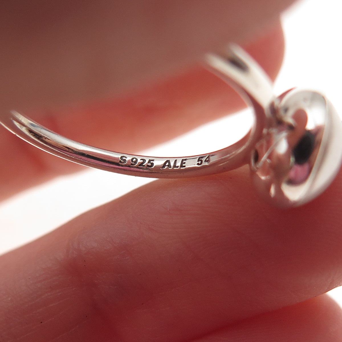 Pandora 925 Sterling Silver Faux Pearl Poetic Droplet Ring Size 7