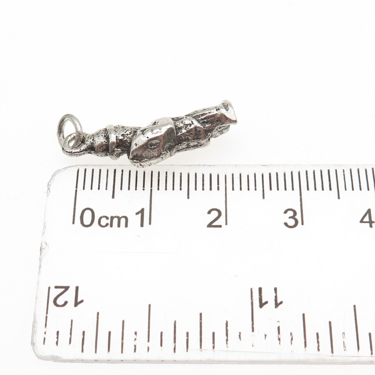 925 Sterling Silver Antique Art Deco Death God Oxidized 3D Mini Charm Pendant