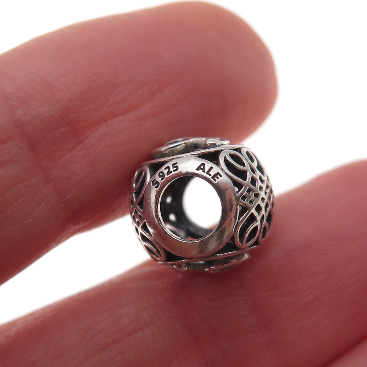 Pandora 925 Sterling Silver C Z Letter F Slide Bead Charm