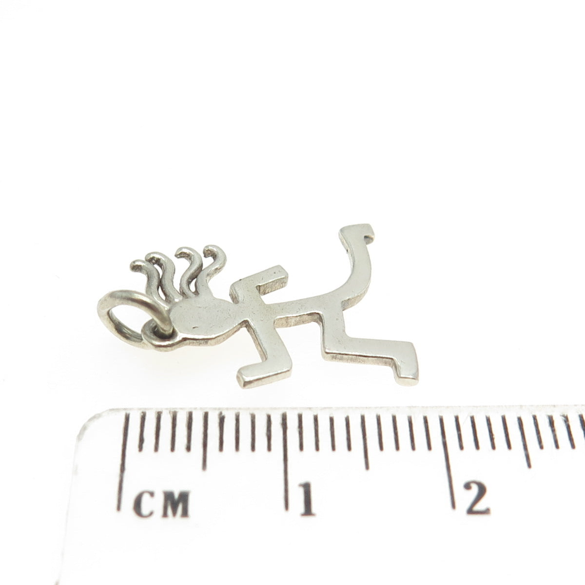 925 Sterling Silver Vintage Silhouette of a Running Girl 3D Pendant