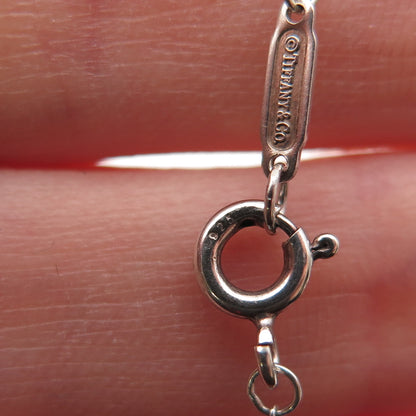 TIFFANY & CO. Sterling Silver Vintage Modernist Heart Cable Chain Necklace 16"