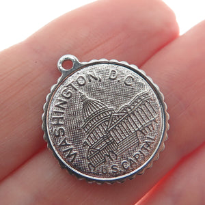 ELCO 925 Sterling Silver Vintage US Capitol Washington DC Charm Pendant