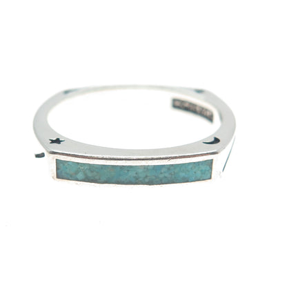 AVA YETTER 925 Sterling Vintage Southwestern Turquoise Stackable Ring Size 10.25