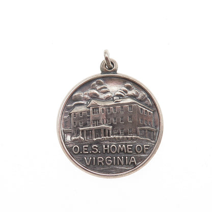 Binder Bros Sterling Vintage Order of the Eastern Star Virginia Charm Pendant