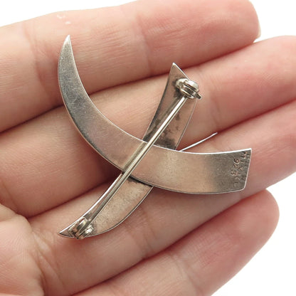 925 Sterling Silver Vintage Mexico Modernist Pin Brooch