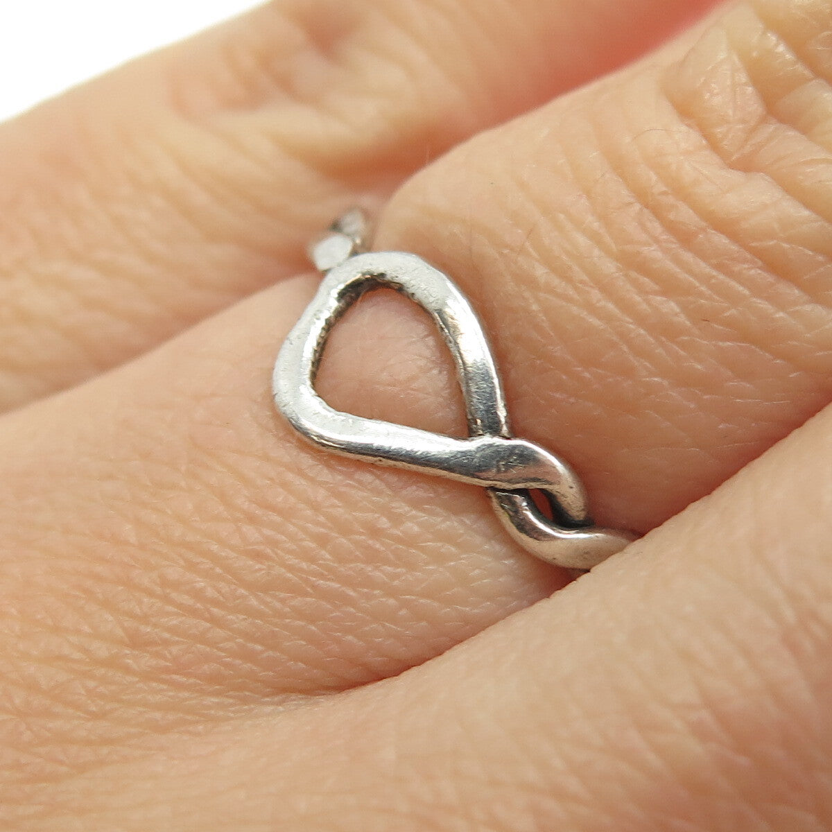 925 Sterling Silver Vintage Wicker / Braided Ring Size 5.5