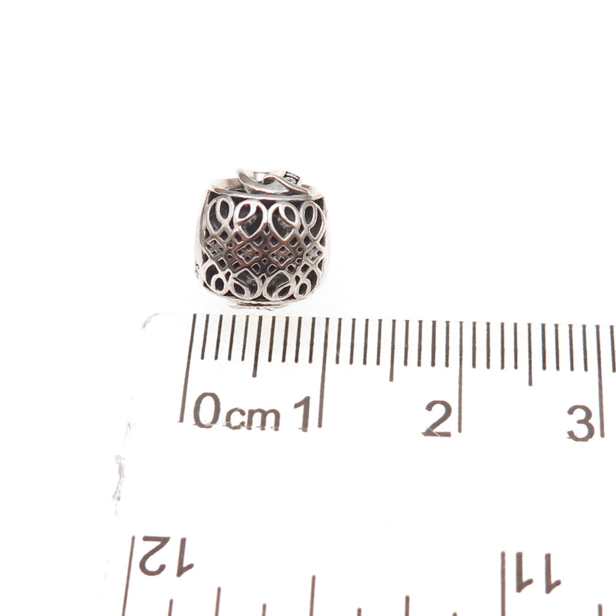 Pandora 925 Sterling Silver C Z Letter Q Initial Slide Bead Charm