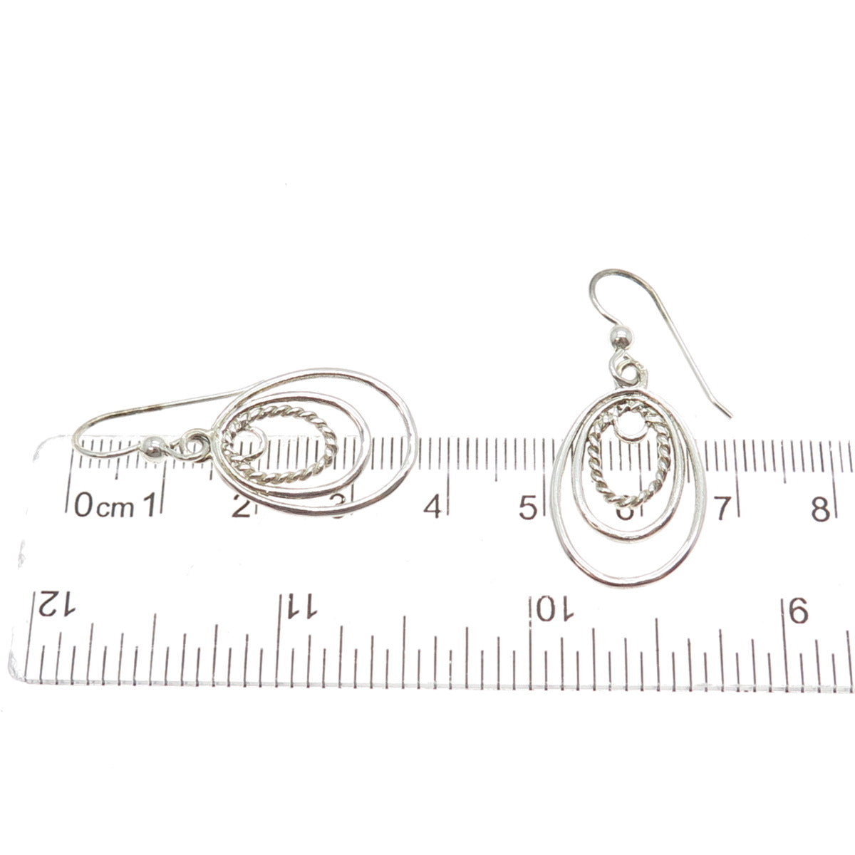 925 Sterling Silver Vintage Multi-Circle Dangle Earrings
