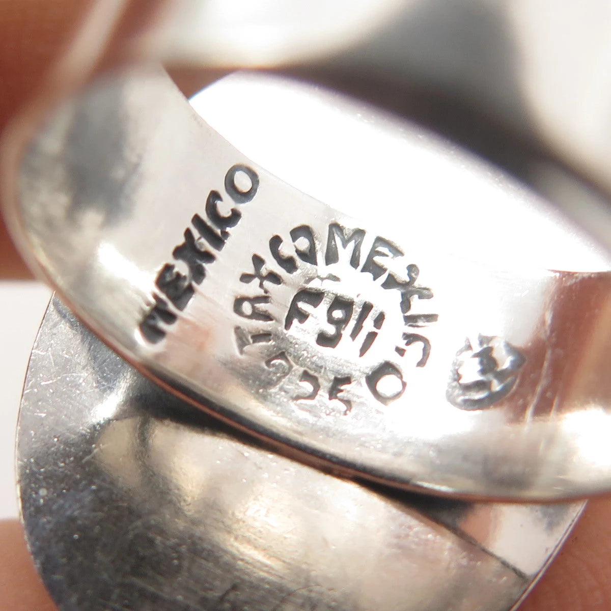 925 Sterling Silver Vintage Mexico Coptic Cross Adjustable Ring Size 5.5