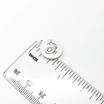 925 Sterling Silver USA Two In Town Chick Bird Charm Pendant