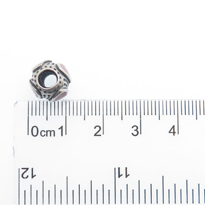 PANDORA 925 Sterling Silver Enamel Heart Bead Charm