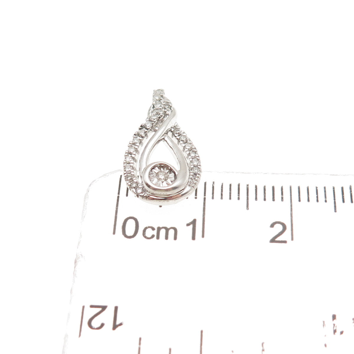 Jane Seymour 925 Sterling Silver Real Diamond Inter Woven Mini Charm Pendant