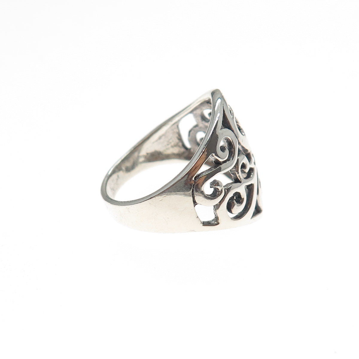 CHARLES WINSTON 925 Sterling Silver Vintage Modernist Swirl Ring Size 6
