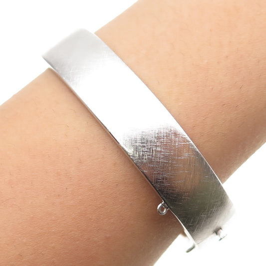 B. A. BALLOU & CO. 925 Sterling Silver Vintage Brushed Bangle Bracelet 7.25"