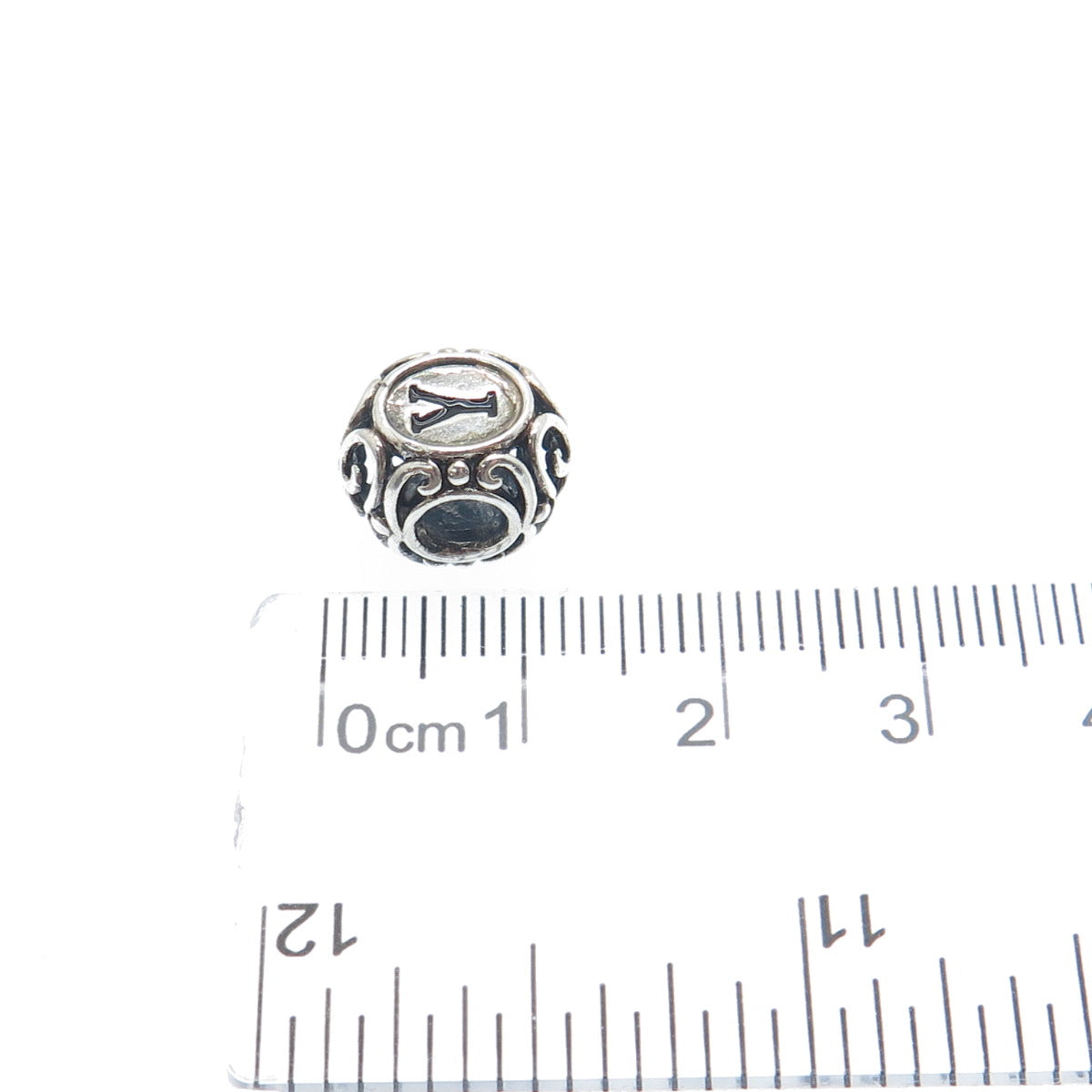 CHAMILIA 925 Sterling Silver Letter Y Initial Ornate Bead Charm