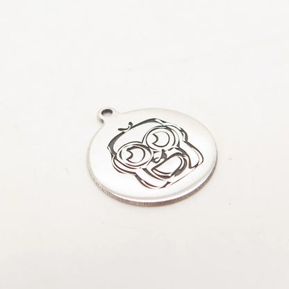 925 Sterling Silver USA Two In Town Monkey Charm Pendant