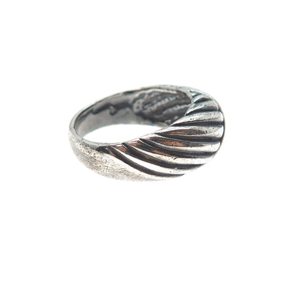 MASHA 925 Sterling Silver Vintage Modernist Oxidized Ring Size 7.5