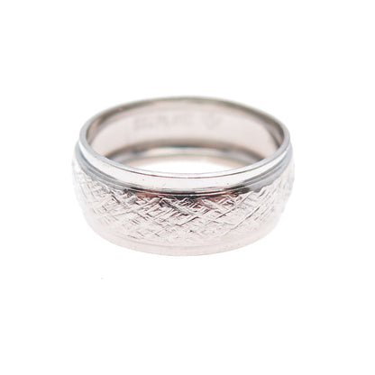 J.D. SCHLANG CO. 925 Sterling Silver Vintage Textured Band Ring Size 6