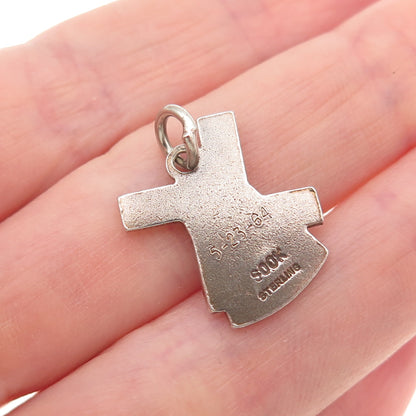 Sook 925 Sterling Silver Vintage Windmill Oxidized Mini Charm Pendant