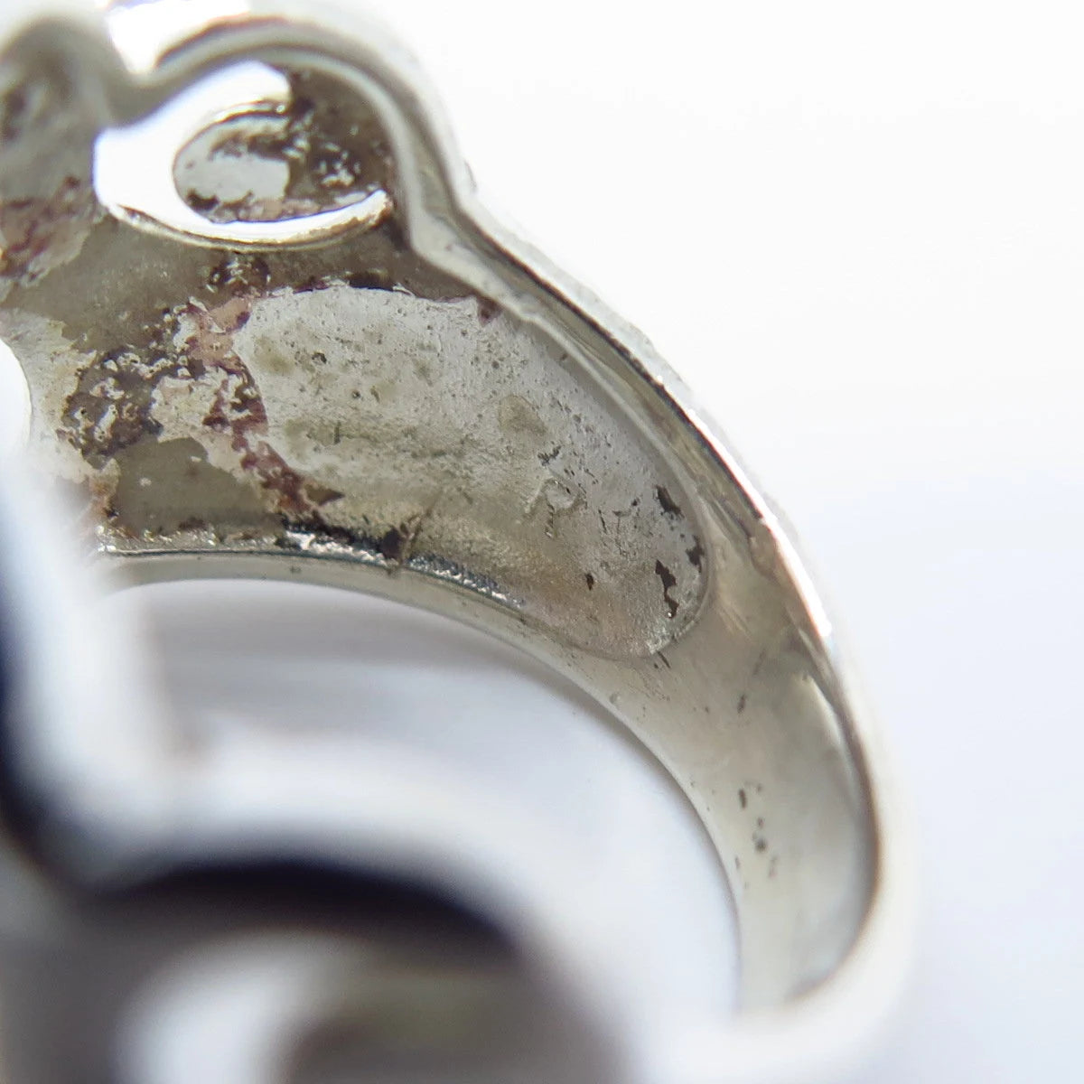 925 Sterling Silver Vintage Swirl Wide Ring Size 5.5