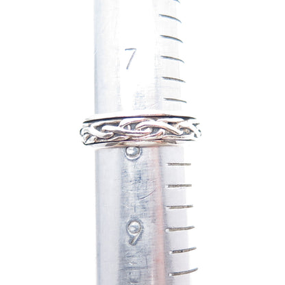 PETER STONE 925 Sterling Silver Vintage Celtic Knot Oxidized Band Ring Size 8