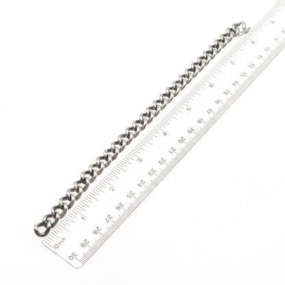 Warmet 925 Sterling Silver Vintage Poland Cuban Link Oxidized Bracelet 7.75"