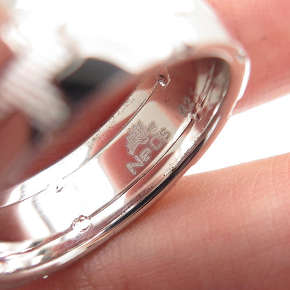 NEOS 925 Sterling Silver Textured Puzzle Band Ring Size 10