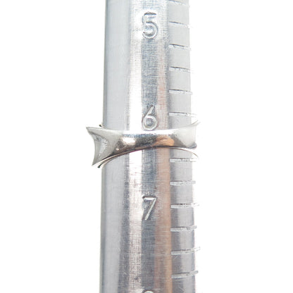 925 Sterling Silver Vintage Italy Modernist Overlap Ring Size 6.25