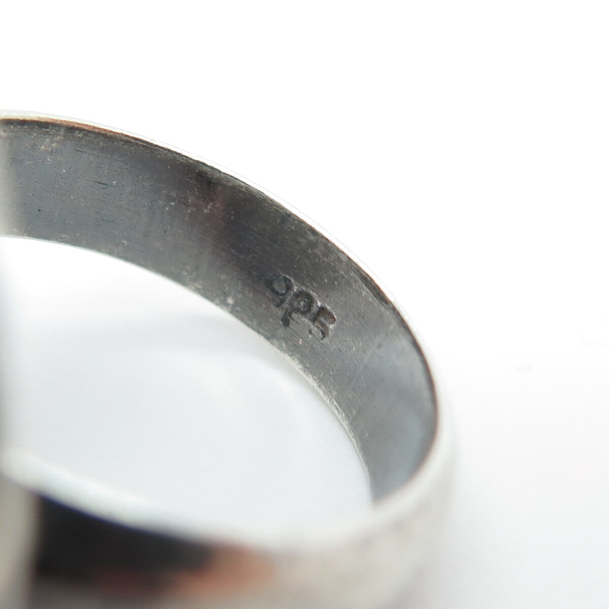 925 Sterling Silver Vintage Bear Dome Oxidized Ring Size 7.5