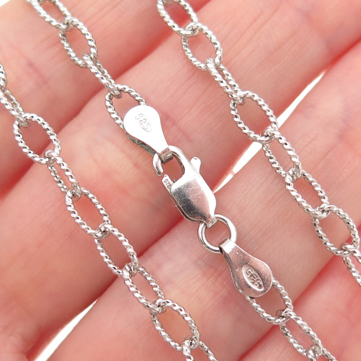 CNA PRANDA 925 Sterling Silver Italy Cable Chain Necklace 18"