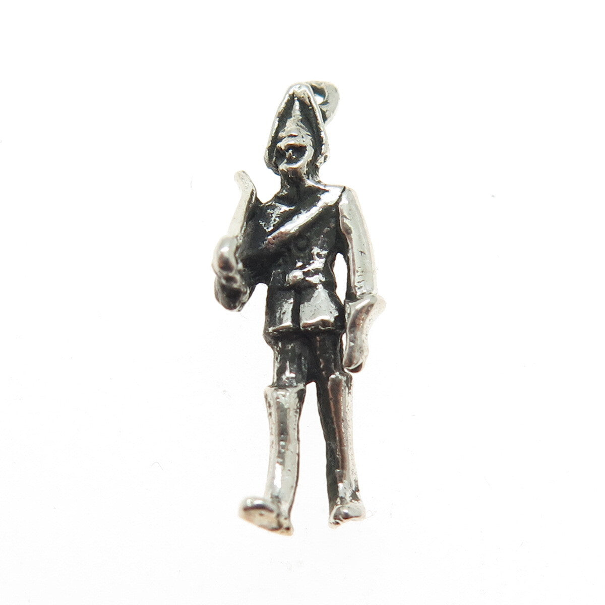 925 Sterling Silver Antique Art Deco Royal Guard 3D Pendant