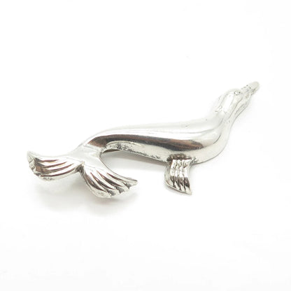 925 Sterling Silver Antique Art Deco Fur Seal Pin Brooch