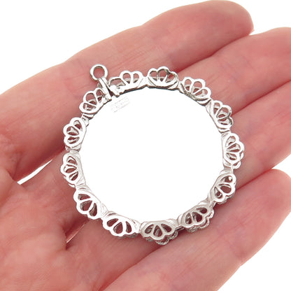 Town & Country 925 Sterling Silver Vintage Engravable Round Tag Charm Pendant