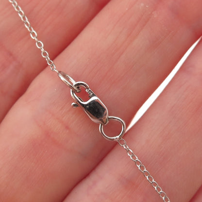 D'Joy 925 Sterling Silver Real Rose-Cut Diamond Cable Chain Necklace 18"