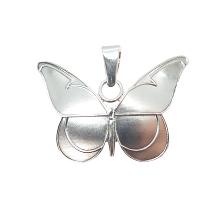 DANIELA 925 Sterling Silver Vintage Mexico Modernist Butterfly Pendant