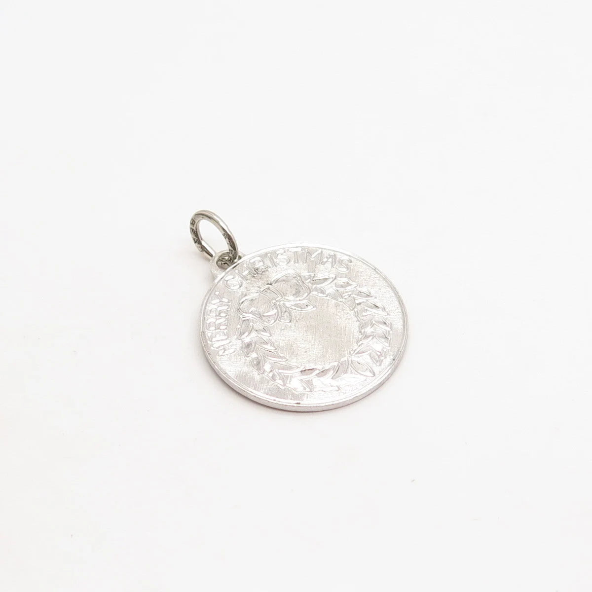 925 Sterling Silver Vintage Beau "Merry Christmas" Round Pendant